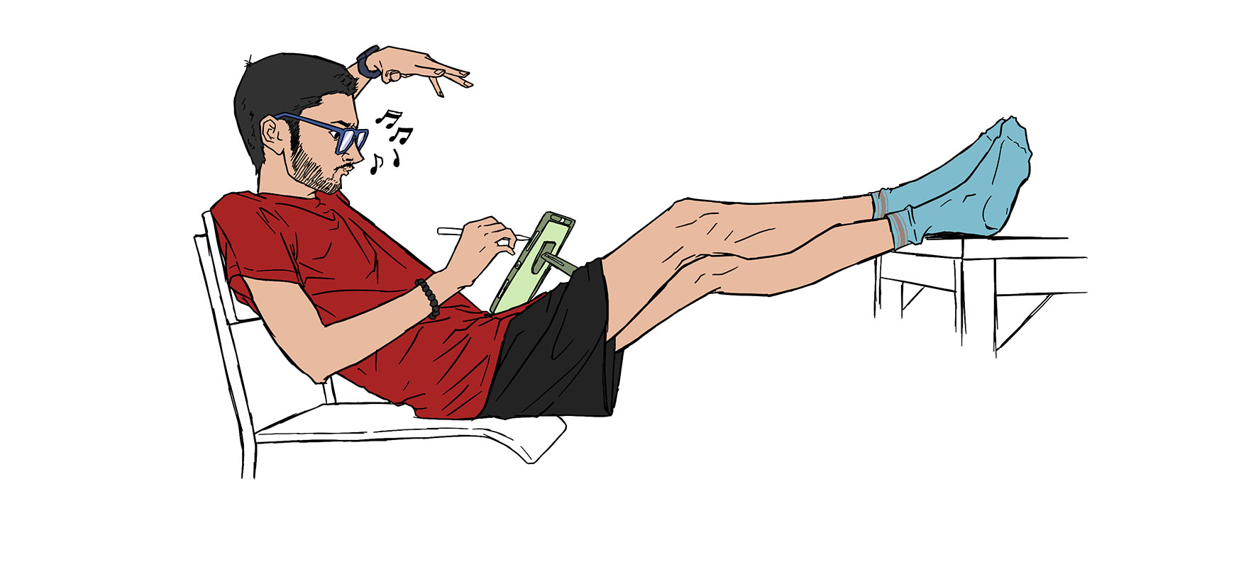 Panel 8: Halfway through…